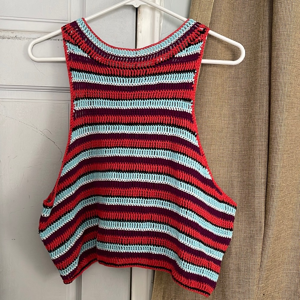 Altar'd State crochet top with zipper in back size L